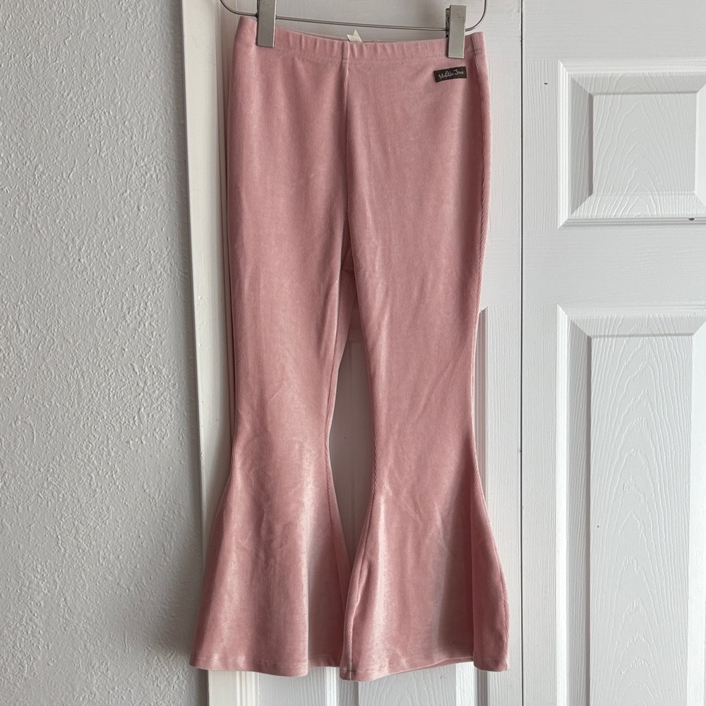 Matilda Jane Soft Pink Ribbed Flare Boho Retro Pants
